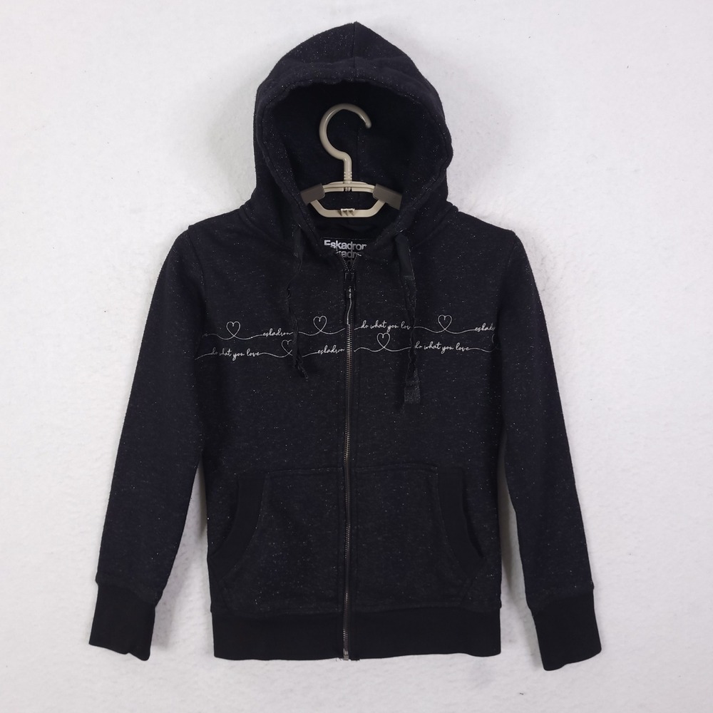 Eskadron Zaza Zip Hoodie Women XXS Black Glitter Equestrian Fanatics